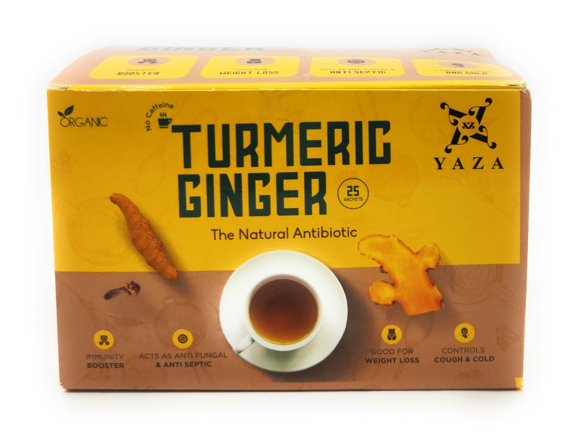Yaza Turmeric Ginger Tea - The Natural Antibiotic - loose tea sachets (100grams) - hfnl!fe