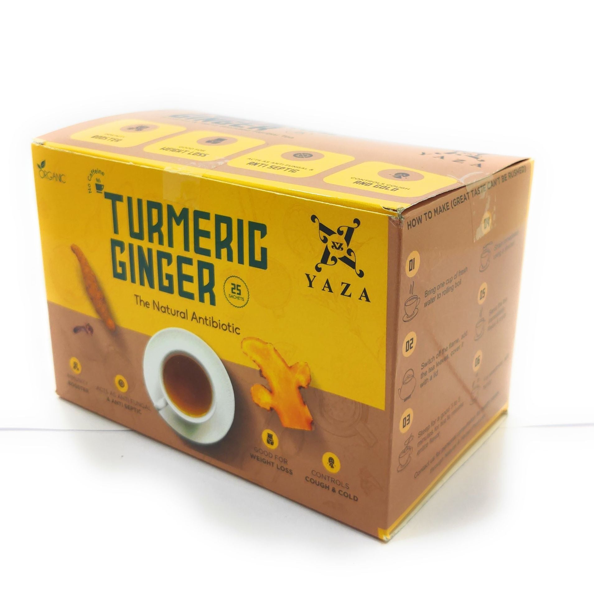 Yaza Turmeric Ginger Tea - The Natural Antibiotic - loose tea sachets (100grams) - hfnl!fe